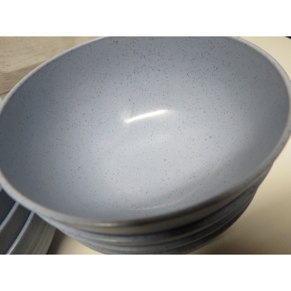 Set of 8 Unbreakable Wheat Straw Cereal Bowls - Blue Speckle - BPA Free - Picture 4 of 5